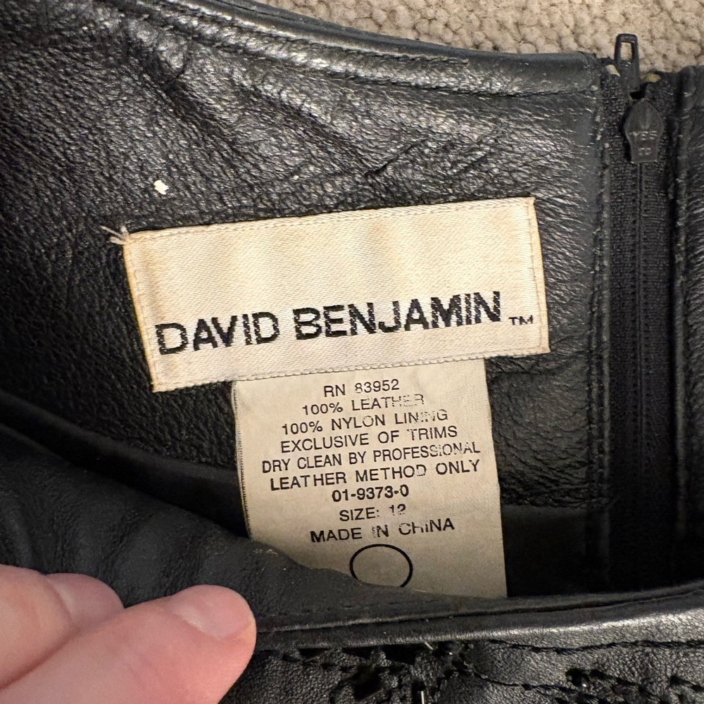 David Benjamin Black Leather Sequin Sleeveless Co… - image 4